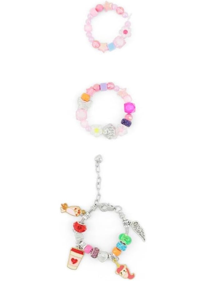 Fulla Shine & Sparkle Jewelry 5-in-1 Craft Set, DIY Fashion Jewellery Making Kit, Includes Beads, Charms, Elastic Cords, Bracelet/Necklace Maker for Kids Ages 3+, 138+ Pieces - Multicolor (698160) - Image 4